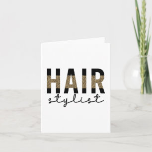 Cartão Hair Stylist Cheetah Typografia Hairdresser Gift