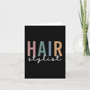 Cartão Hair Stylist Cheetah Typografia Hairdresser Gift