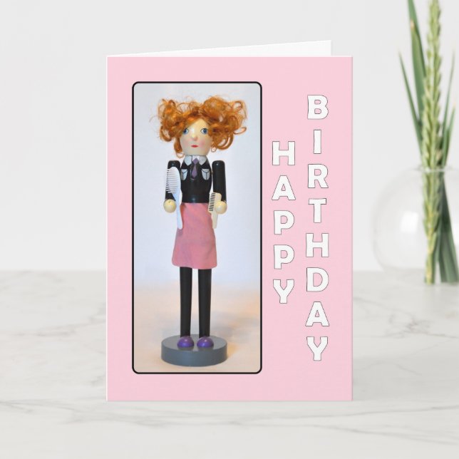 Cartão Hair Stylist Nutcracker Happy Birday (Frente)