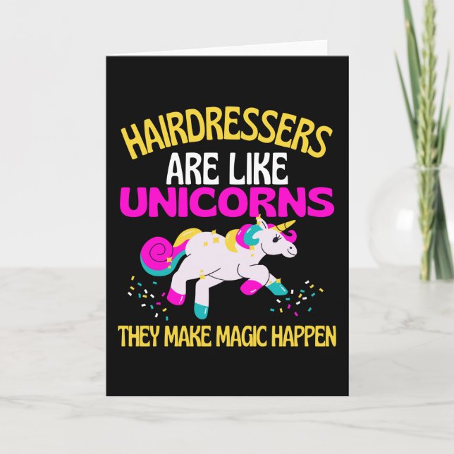 Cartão Hairdressers Unicorn, Magnético Unicórnio Hairdres (Frente)