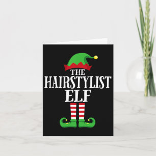 Cartão Hairstylist Elf Matching Family Group Natal Pa