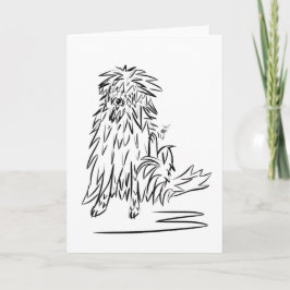 Cartão Hairy Dog & Flea Cartoon Greeting Card