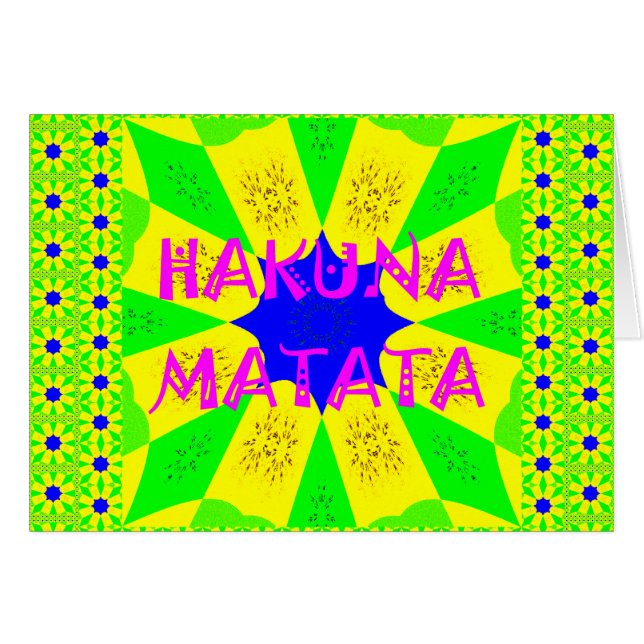 Cartão Hakuna Matata Belo Design Incrível Colo (Frente Horizontal)