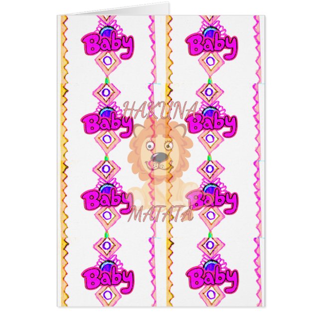 Cartão Hakuna Matata: Belo Leão Design Motif (Frente)