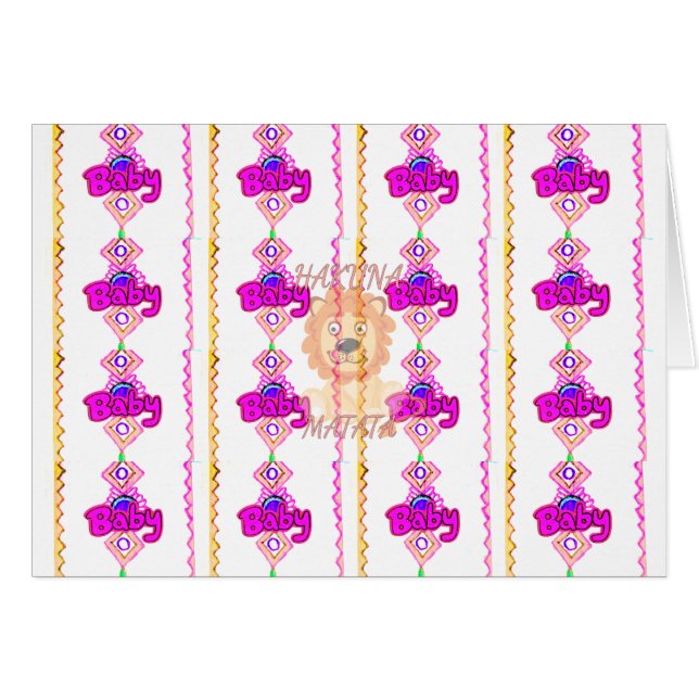 Cartão Hakuna Matata: Belo Leão Design Motif (Frente Horizontal)