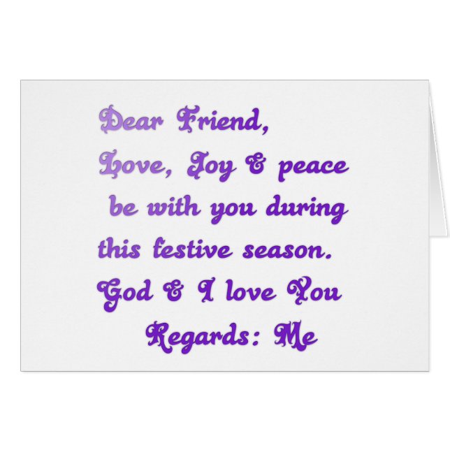 Cartão Hakuna Matata Caro Amigo Ame alegria A paz esteja  (Frente Horizontal)