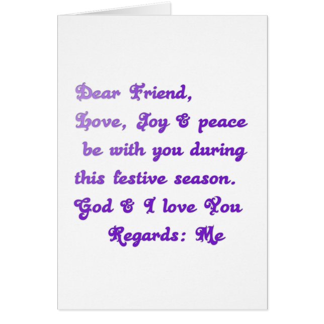 Cartão Hakuna Matata Caro Amigo Ame alegria A paz esteja  (Frente)