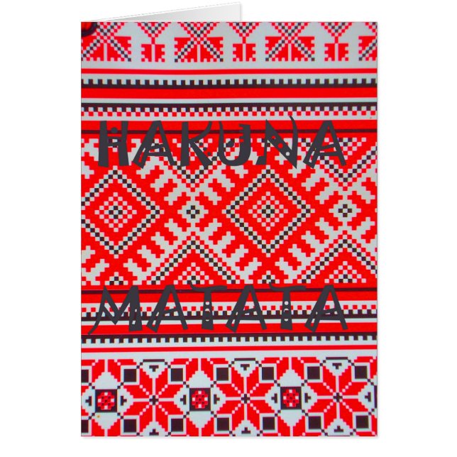 Cartão Hakuna Matata — Padrão Geométrico Sem Sede (Frente)