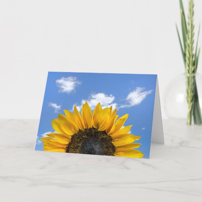Cartão Half Birthday Sunflower (Frente)