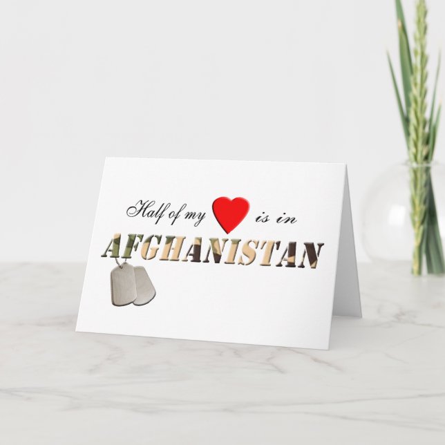 Cartão Half of my Heart is in Afghanistan Card (Frente)