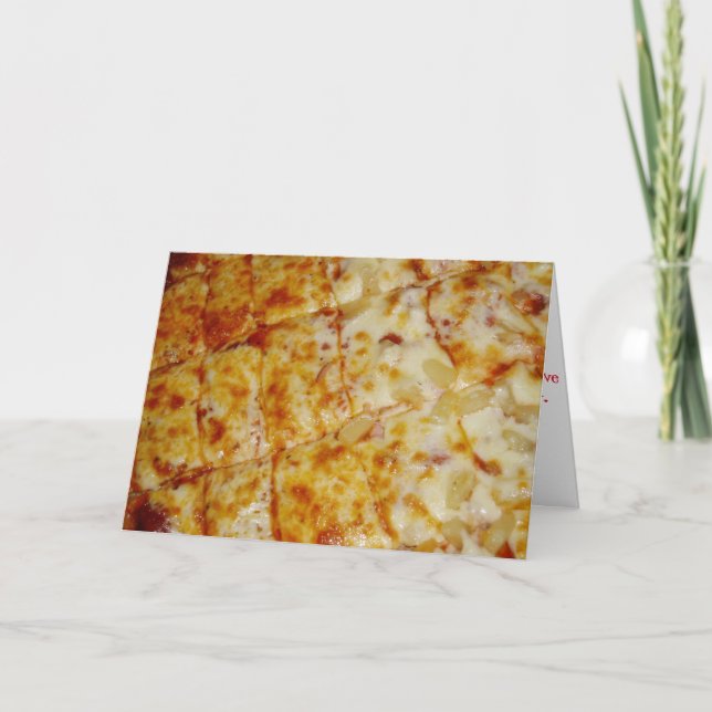 Cartão "Half Pepperoni Half Hawaiian Pizza" Ficam Bem (Frente)