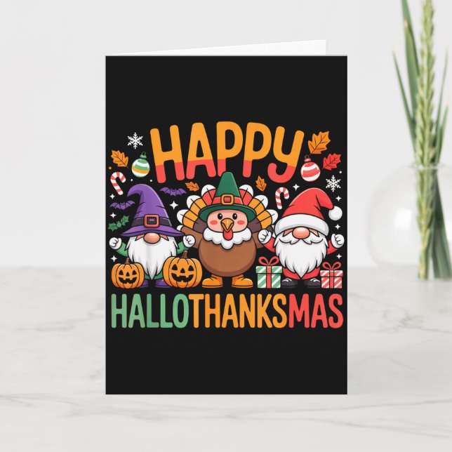 Cartão Hallothanksmas Dental Istant Funny Tooth Christmas (Frente)