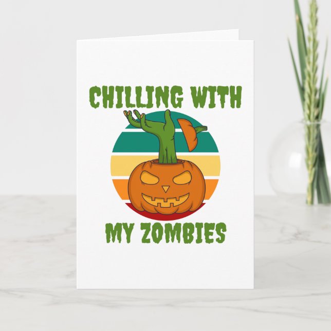 Cartão Halloween 2021 Refrigerindo Com Meus Zombies (Frente)