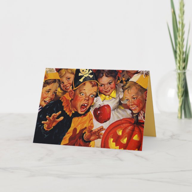 Cartão Halloween à moda antiga (Frente)