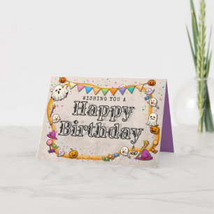 Cartão Halloween Aniversário