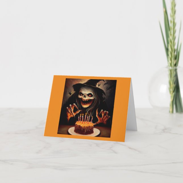Cartão Halloween - Aniversário 5 (Frente)