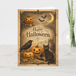 Cartão Halloween Antigo Ornamentado
