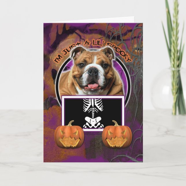 Cartão Halloween - Apenas um mauzinho - Bulldog (Frente)