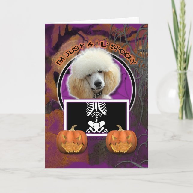 Cartão Halloween - Apenas um mauzinho - Poodle - Apricot (Frente)
