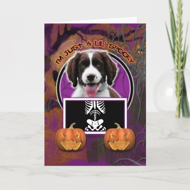 Cartão Halloween - Apenas um mauzinho - Springer Spaniel (Frente)