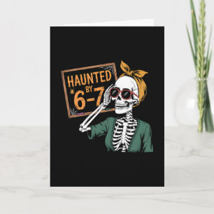 Cartão Halloween Assombrado Assombrado 67 Número 67 Seis