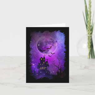 Cartão Halloween Assombrado Ss E Lua Sanguínea S