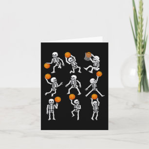 Cartão Halloween Basball Skeletons Dunbble Boy