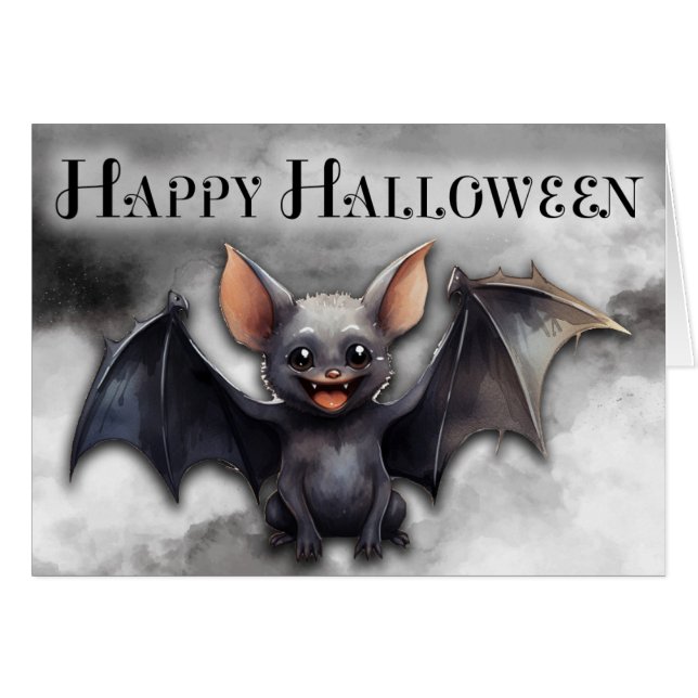 Cartão Halloween Bat (Frente Horizontal)