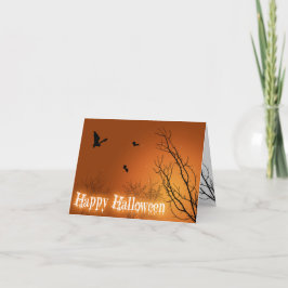 Cartão Halloween Bats and Trees