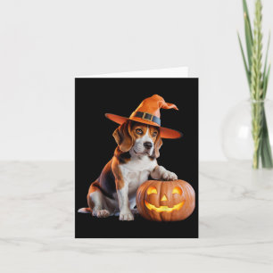 Cartão Halloween Beagle Para Cachorros Amantes Encantador