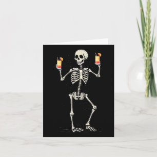 Cartão Halloween Bebendo de esqueleto Tequila Sunrise