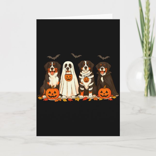 Cartão Halloween Bernese Mountain Dog Ghost Soky Bernese  (Frente)