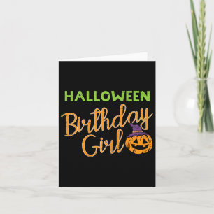 Cartão Halloween Birthday Girl Bday Figurume Meninas Para
