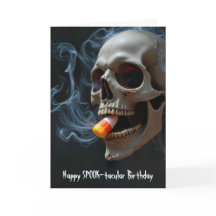 Halloween Birthday Skull Biting Candy Corn