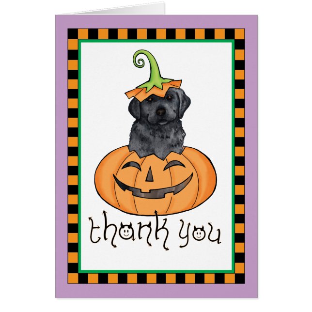 Cartão Halloween Black Lab Obrigado (Frente)