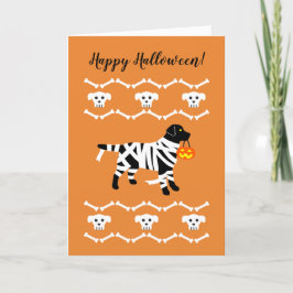 Cartão Halloween Black Labrador Mummy