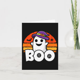 Cartão Halloween - Bruxa Fantasma Bonita - Boo - Hallowee