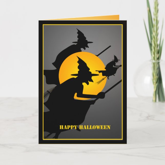 Cartão Halloween Bruxa Personalizada (Frente)