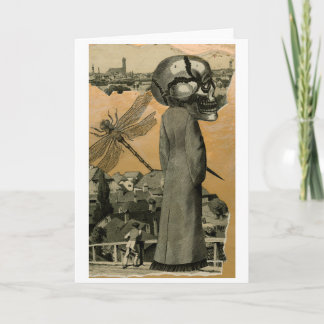 Cartão Halloween Card Woman with Skull from Original Art