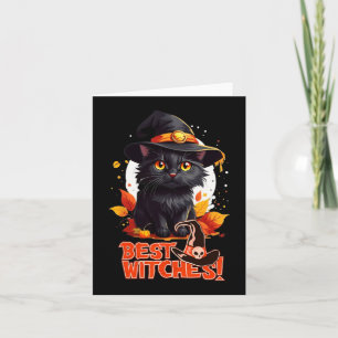 Cartão Halloween Cat Adora Engraçada, Assustadora do Dia
