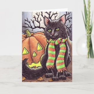 Cartão Halloween Cat notecard