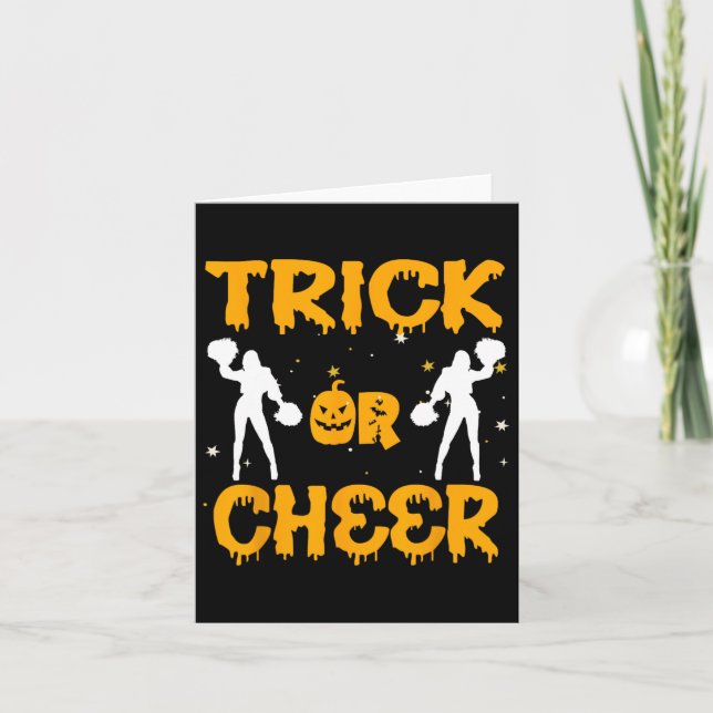 Cartão Halloween Cheerhead Funny Cheerleader C (Frente)