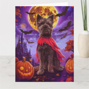 Cartão Halloween Chesapeake Bay Terrier Vampire Pumpkins