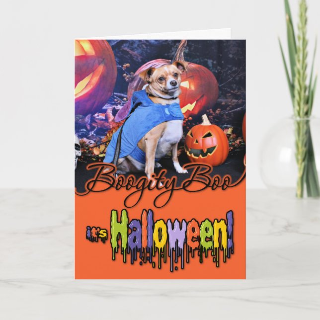 Cartão Halloween - Chihuahua X - Coco (Frente)