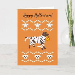 Cartão Halloween Chocolate Labrador Mummy