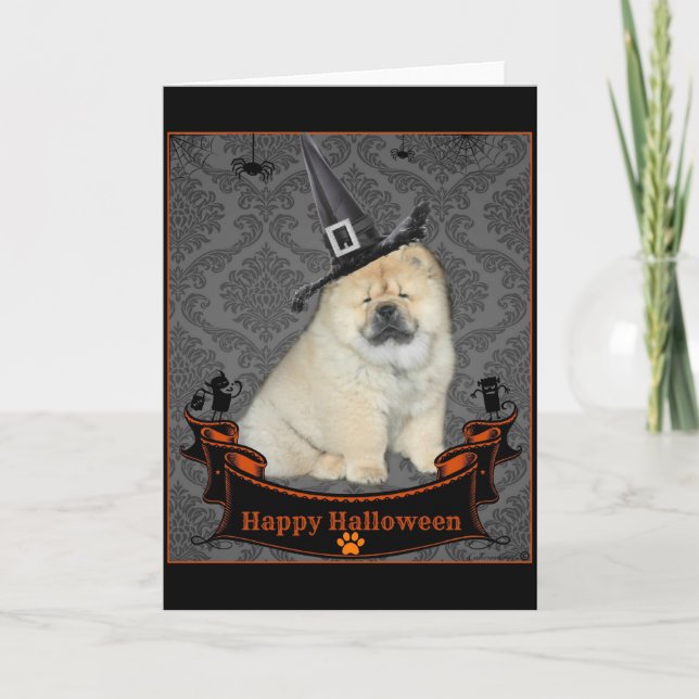 Cartão Halloween Chow Chow (Frente)