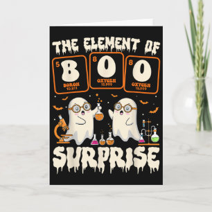 Cartão Halloween Ciência Fantasma Professor O Elemento Su
