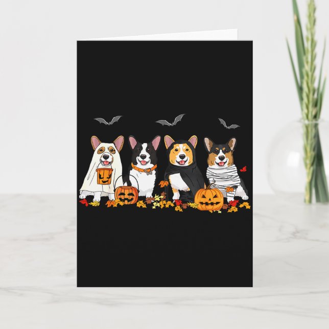Cartão Halloween Corgi Ghost Soky Corgi Lovers Dog Mama P (Frente)
