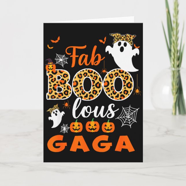 Cartão Halloween Costume Cute Leopard Boo Gaga Soky Ghost (Frente)