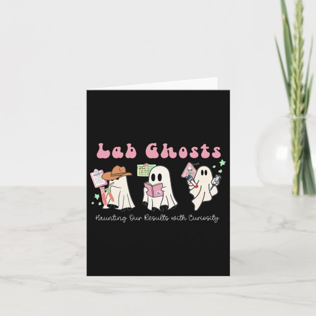 Cartão Halloween Costume Ghost Teacher Laboratory Lab Tec (Frente)